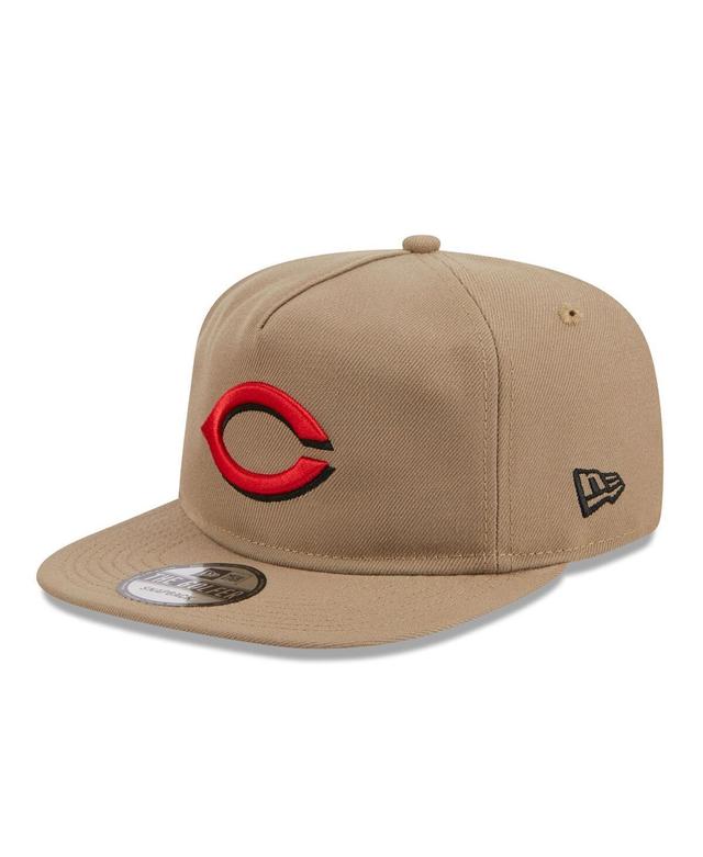 Mens New Era Khaki Cincinnati Reds Golfer Adjustable Hat Product Image