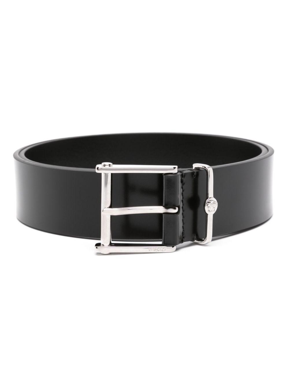 Column Leather Belt In Black Product Image