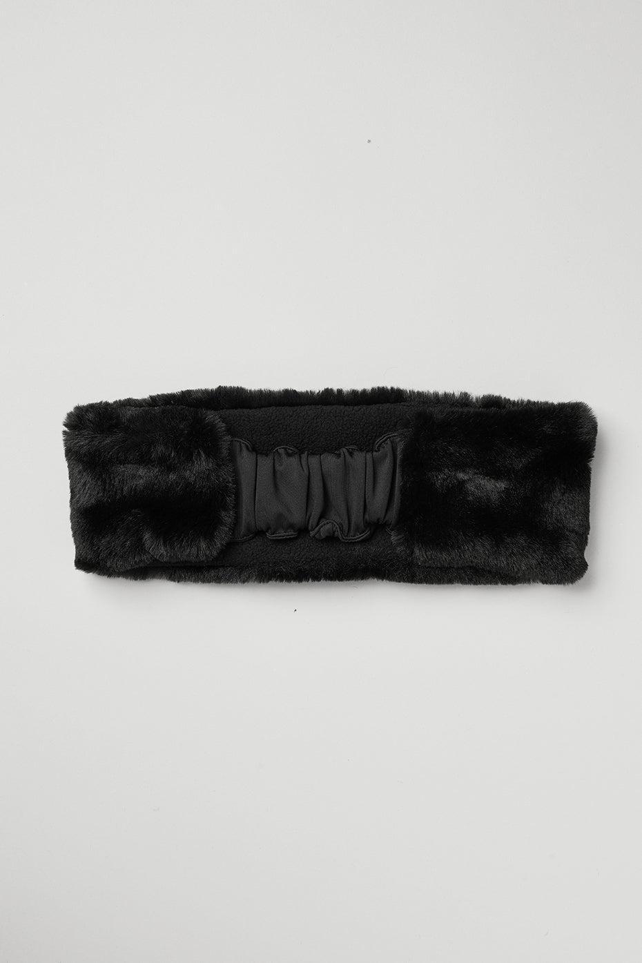 Faux Fur Ear Warmers - Black Female Product Image