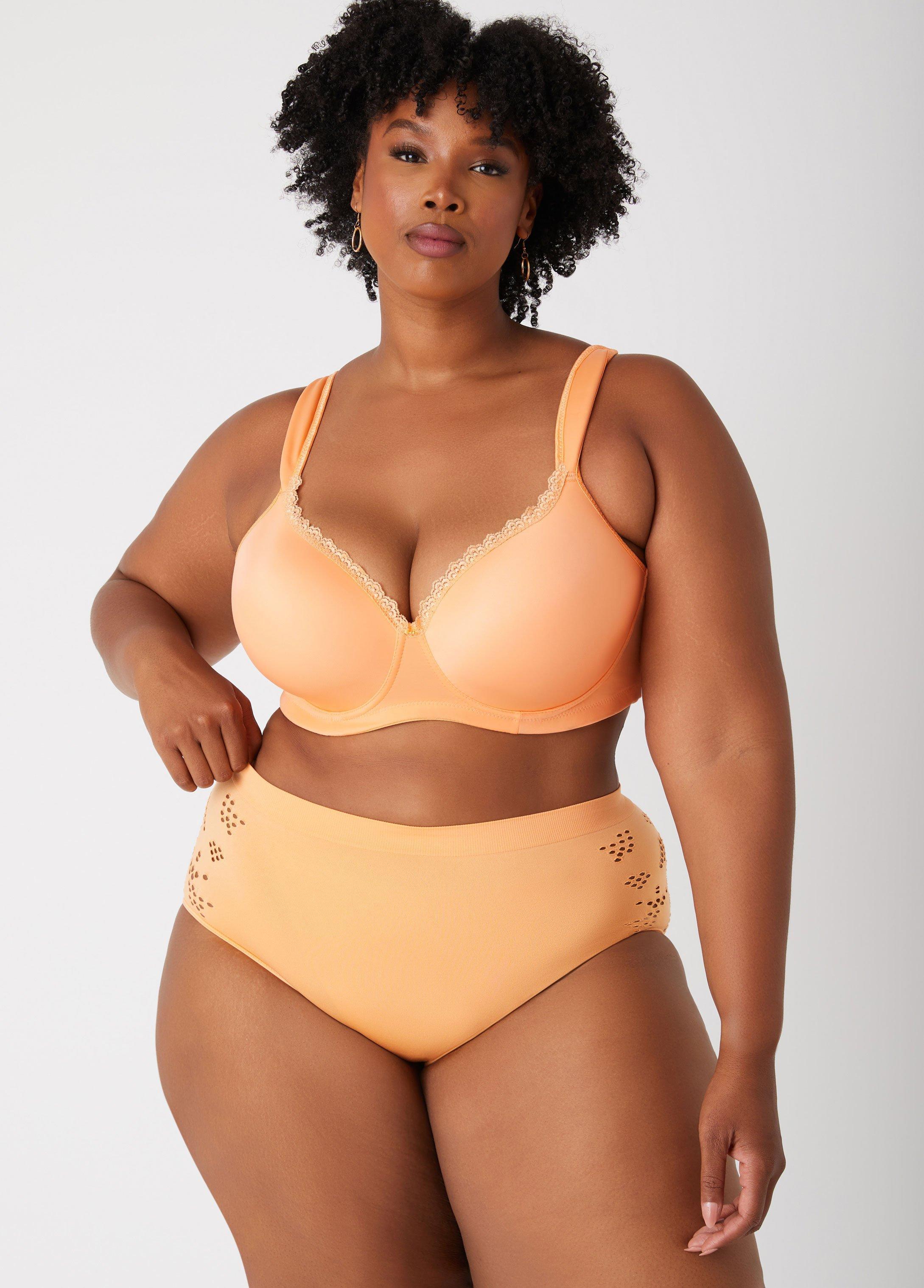 Plus Size Cutout Seamless High Waist Briefs Ashley Stewart Product Image