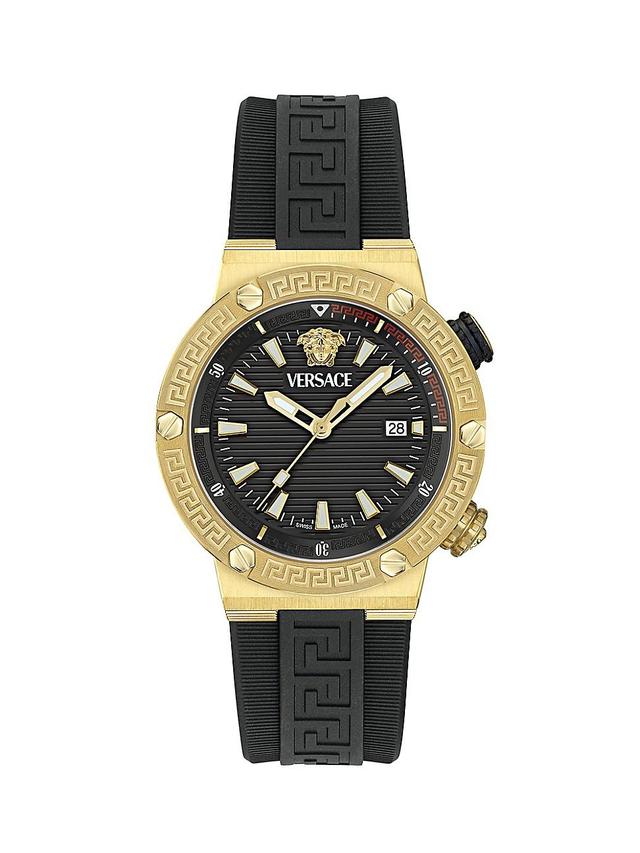 Versace Mens Swiss Black Rubber Strap Watch 43mm Product Image