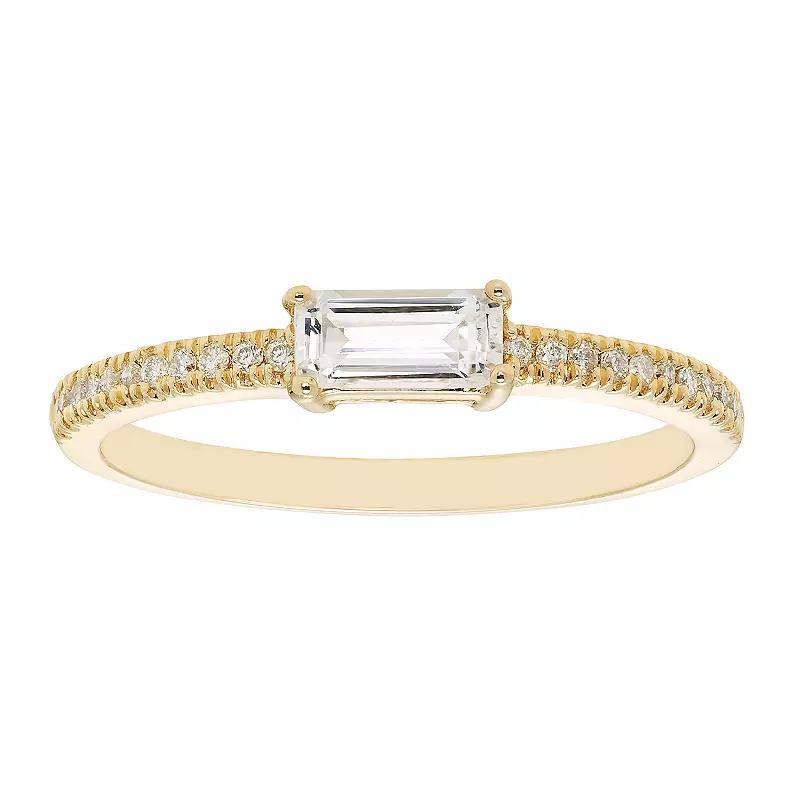 The Regal Collection 14k Gold 1/10 Carat T.W. Diamond & Lab-Created White Sapphire Stackable Ring, Womens Product Image