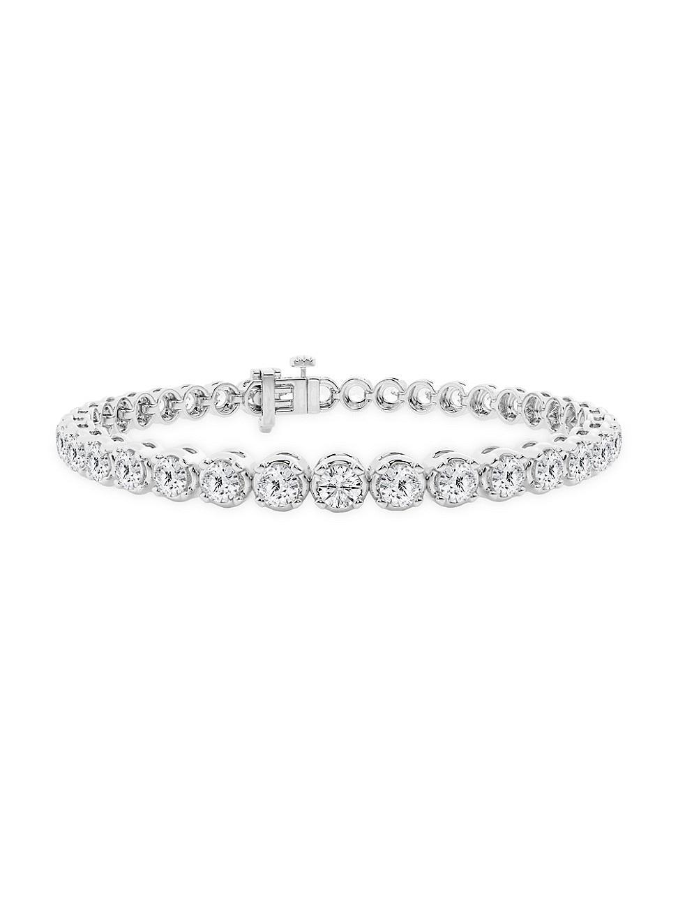 Womens Platinum & Round Lab-Grown Diamond 4-Prong Tennis Bracelet/1.00-10.00 TCW Product Image