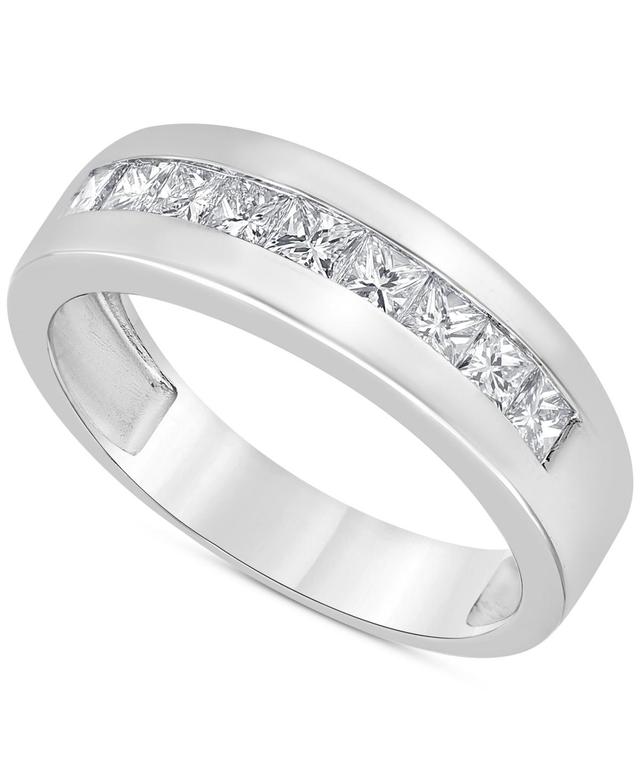 Mens Diamond Princess-Cut Band (1 ct. t.w.) in 10k White Gold Product Image