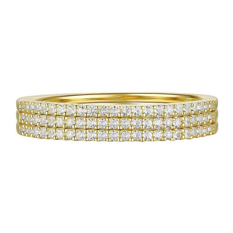 14k Gold Over Silver 1/3 Carat T.W. Diamond Stack Ring Set, Womens White Product Image