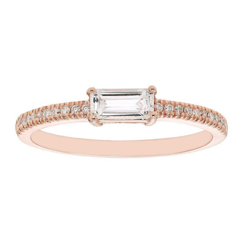 The Regal Collection 14k Gold 1/10 Carat T.W. Diamond & Lab-Created White Sapphire Stackable Ring, Womens Product Image