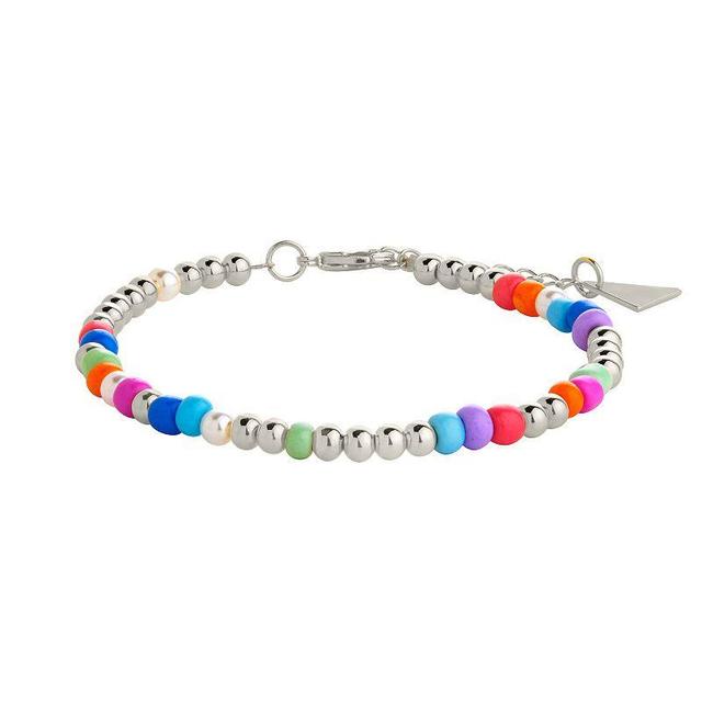 MC Collective Multi Color Beaded Bracelet, Womens, Silver Tone Product Image