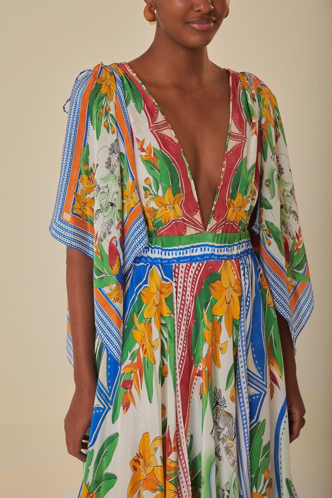 Womens Tropical Destination Scarf Maxi Dress Product Image