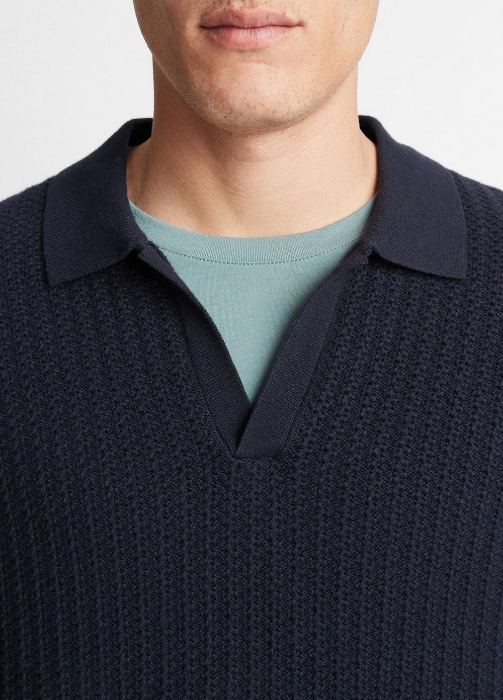 Crafted Rib Cotton-Cashmere Johnny Collar Sweater Product Image