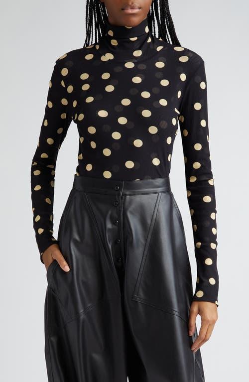 Womens Polka-Dot Mesh Blouse Product Image