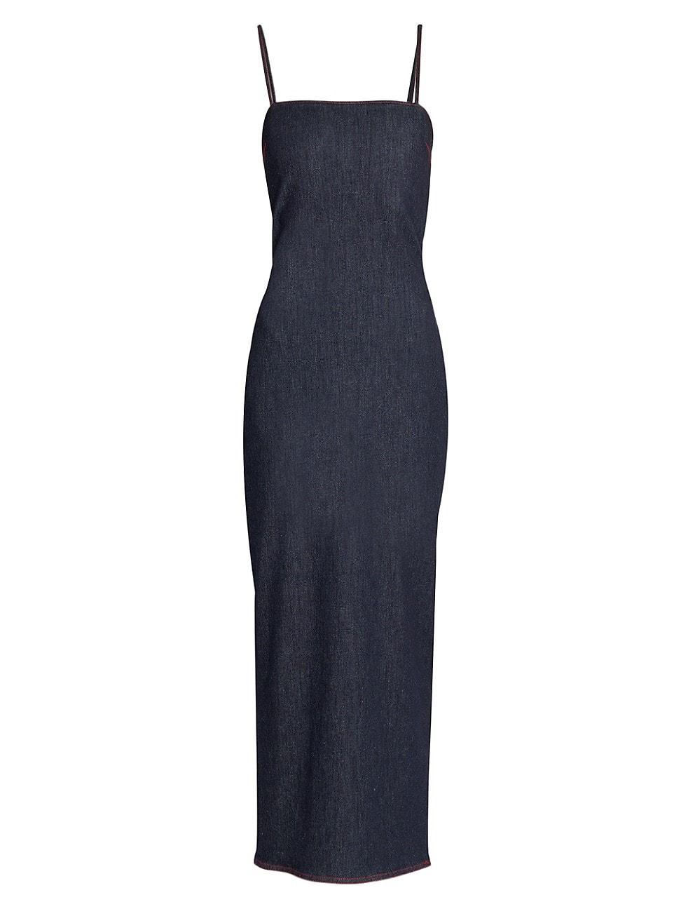 Womens Denim Maxi Dress Product Image