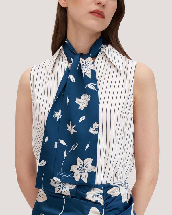 Stunning Rectangular Silk Lily Scarf Product Image