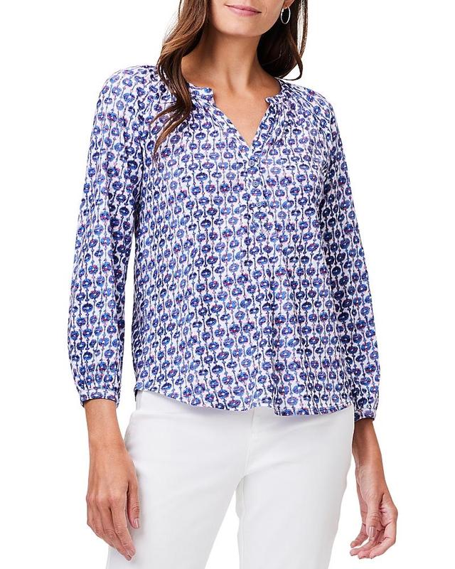 Nzt Nic+Zoe Mixed Medallion Split Neck Top Product Image