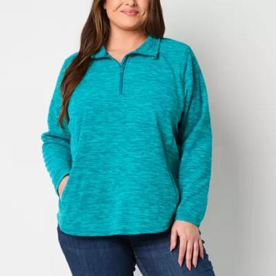 St. John's Bay Plus Polar Fleece Womens Long Sleeve Sweatshirt Product Image