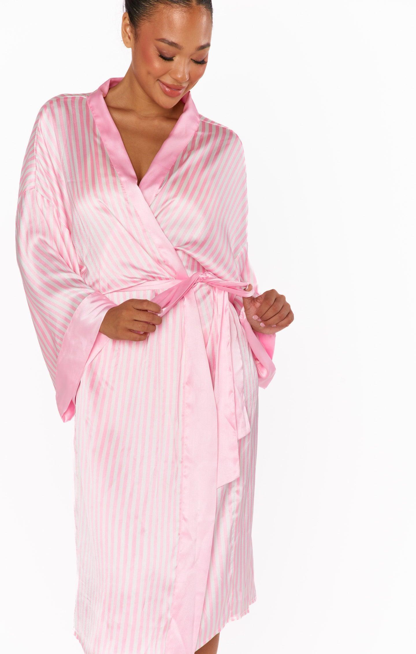 Mumu x Curateur The Harlow Robe ~ Pink Stripe Product Image