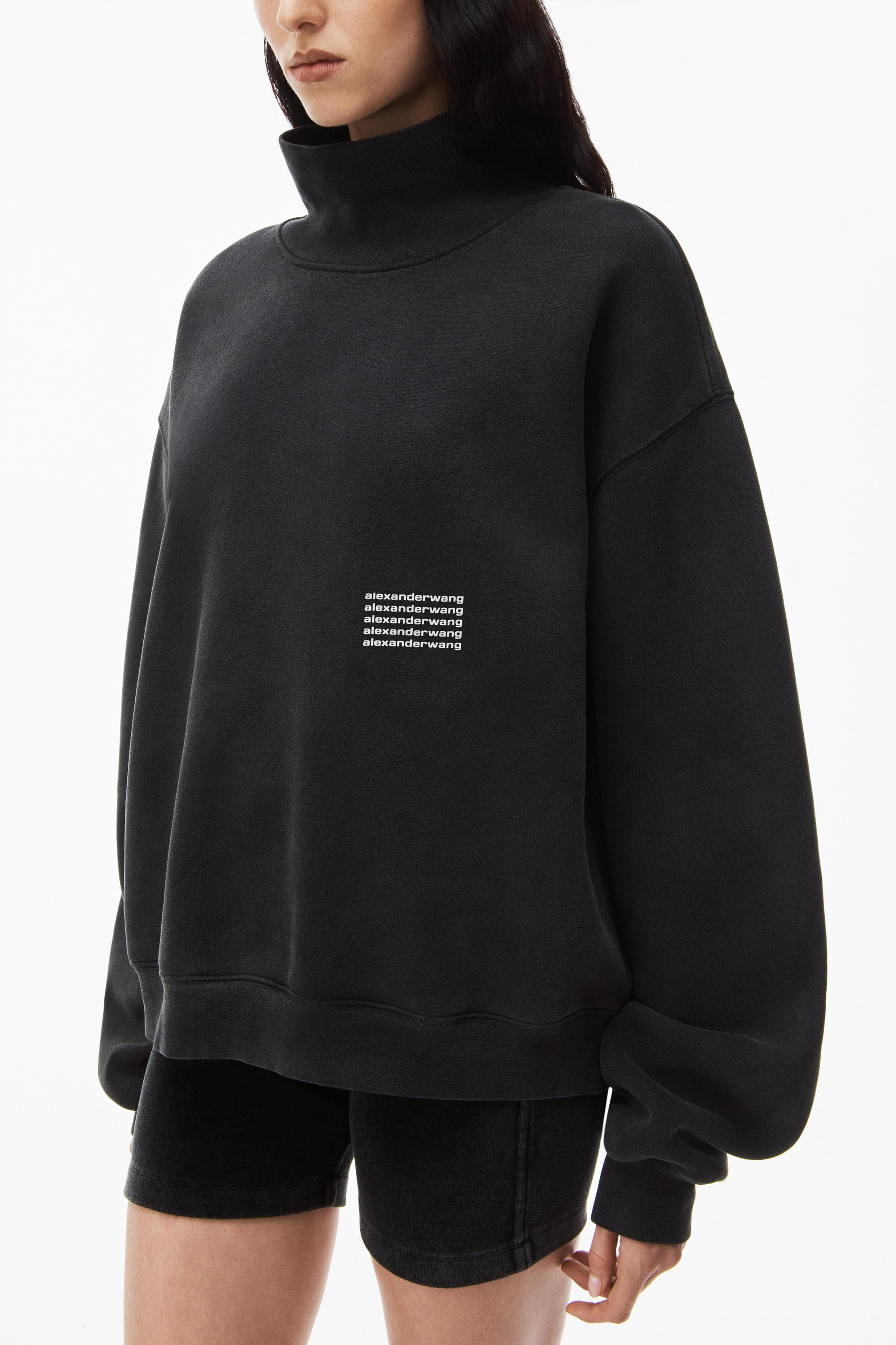 High Neck Sweatshirt In Dense Fleece   Product Image