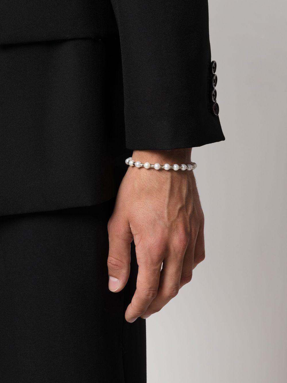 EMANUELE BICOCCHI Pearl Slim-chain Bracelet In Pearl,silver Product Image