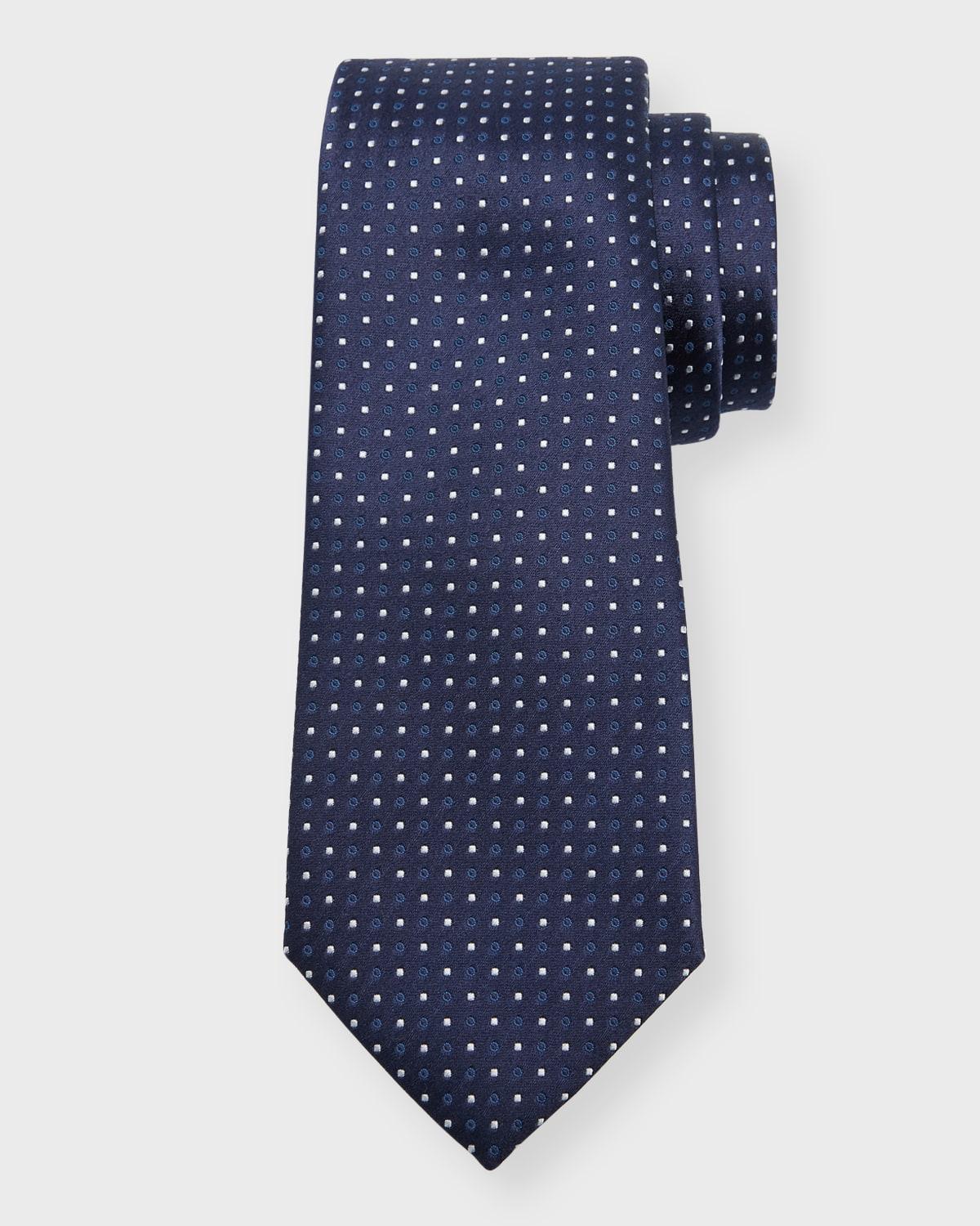 Mens Silk Jacquard Polka Dot Tie Product Image