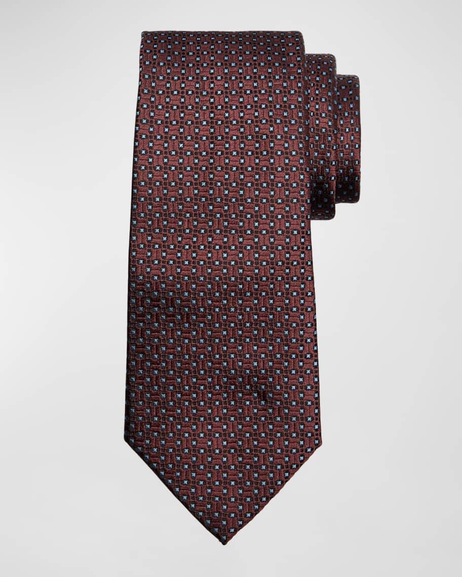 Men's Geometric Jacquard Silk Tie Product Image