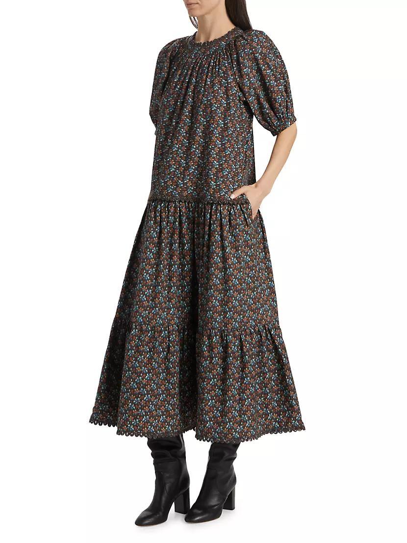 Aderyn Floral Short-Sleeve Midi-Dress Product Image