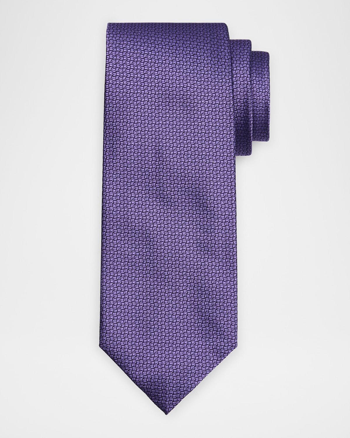 Men's Micro-Geometric Silk Tie Product Image