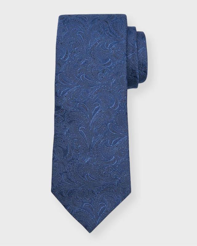 Men's Silk-Cotton Tonal Paisley Tie Product Image