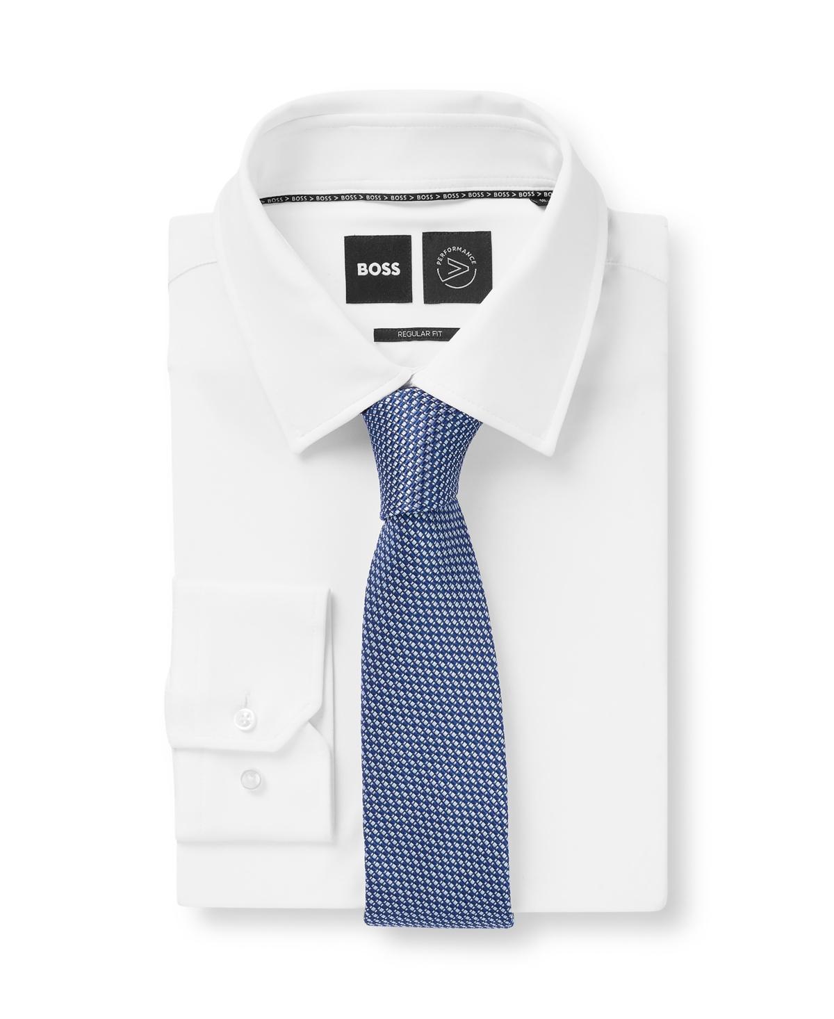 Boss by Hugo Boss Mens Micro Pattern Silk-Jacquard Tie - Light Product Image