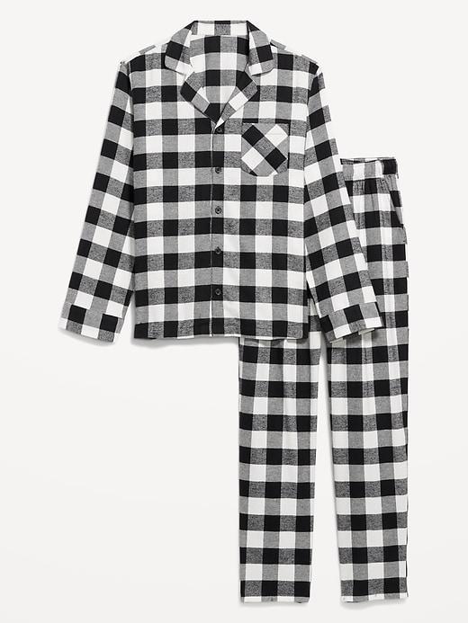 Printed Flannel Pajama Set Product Image