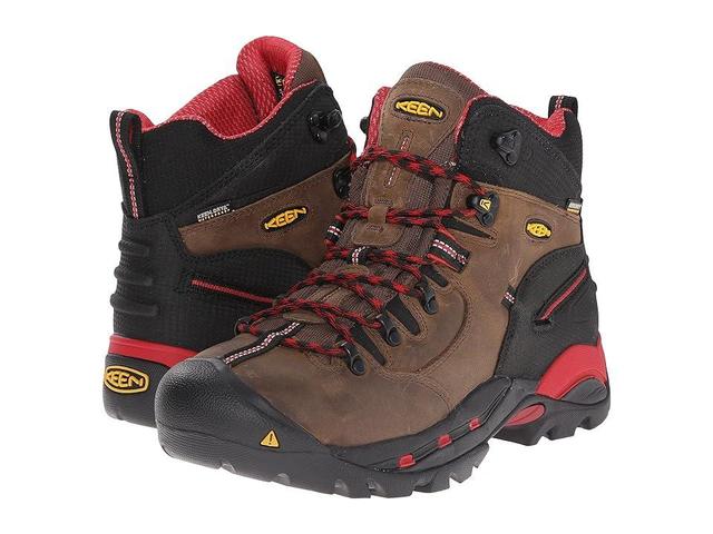 KEEN Utility Pittsburgh (Steel Toe) (Bison/Red) Men's Work Boots Product Image