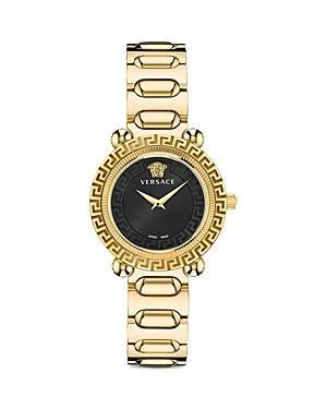 Versace Womens Swiss Greca Twist Black Leather Strap Watch 35mm Product Image