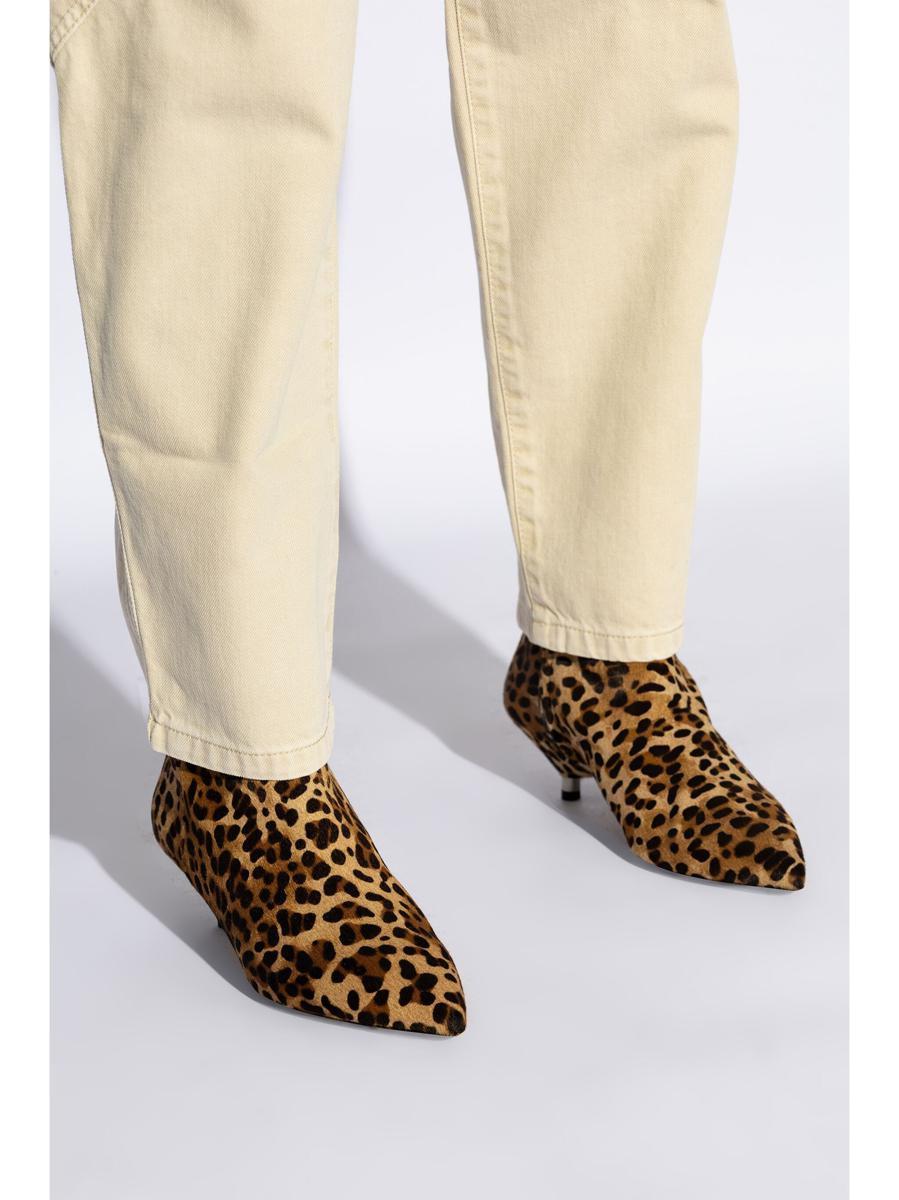 Leopard Printed Ankle Boots In Multicolor Product Image