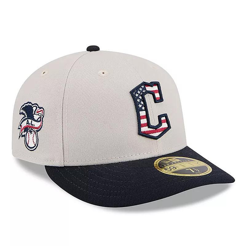 Mens New Era Khaki/Black Cleveland Guardians 2024 Fourth of July Low Profile 59FIFTY Fitted Hat Product Image