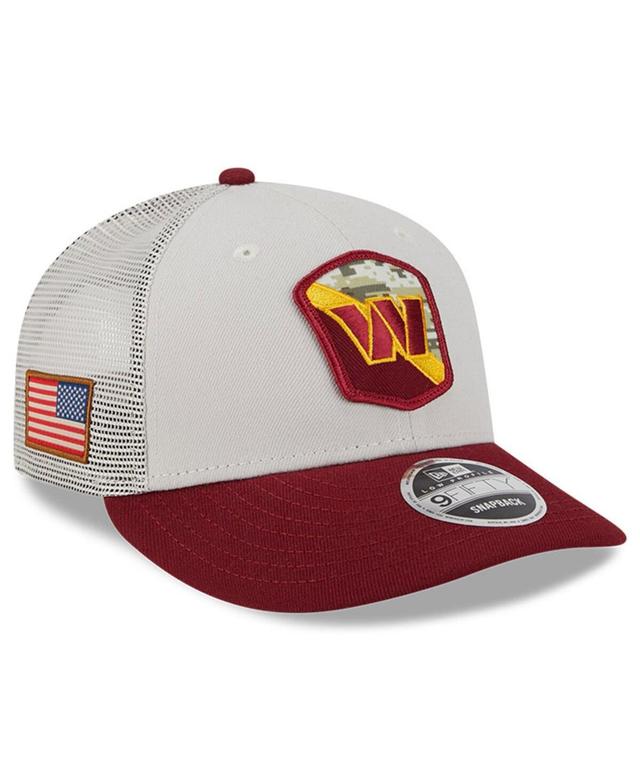 Mens New Era Stone/Burgundy Washington Commanders 2023 Salute To Service Low Profile 9FIFTY Snapback Hat Product Image