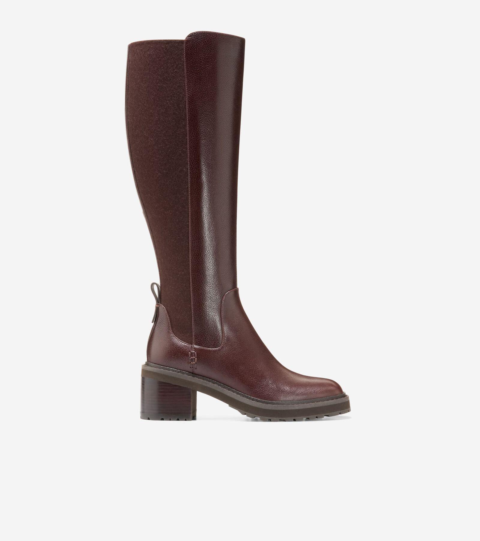 Cole Haan Womens Gema Tall Lug Boots Waterproof - Brown Size 8 Product Image