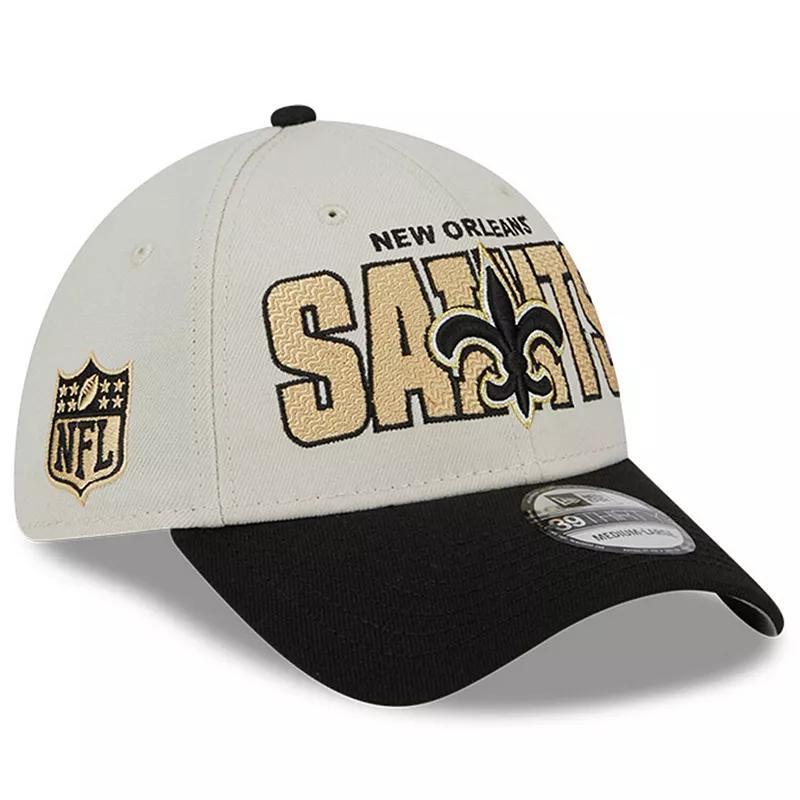 Mens New Era Stone/Black New Orleans Saints 2023 NFL Draft 39THIRTY Flex Hat Product Image