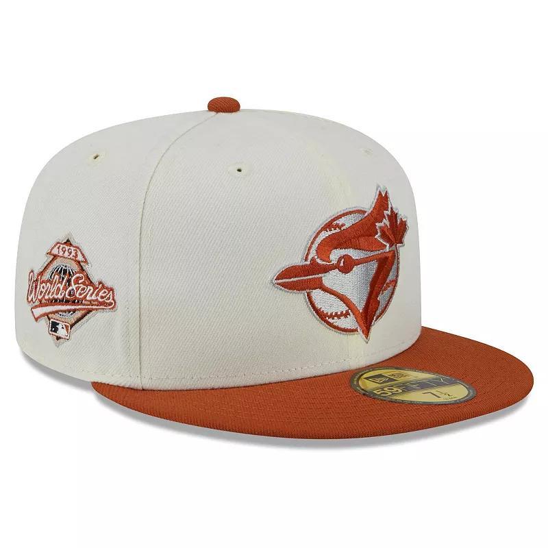 Mens New Era Cream/Orange Toronto Blue Jays 59FIFTY Fitted Hat Product Image