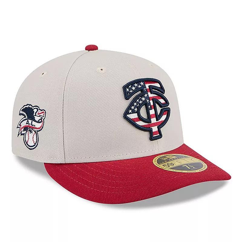 Mens New Era Khaki/Red Minnesota Twins 2024 Fourth of July Low Profile 59FIFTY Fitted Hat Product Image