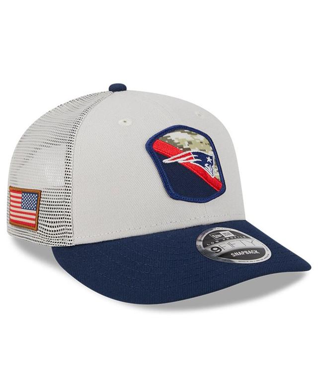 Mens New Era Stone New England Patriots 2023 Salute To Service Low Profile 9FIFTY Snapback Hat - Stone Product Image