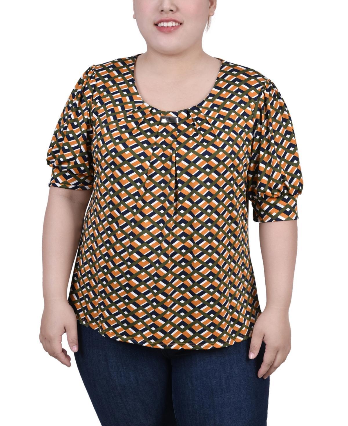 Ny Collection Plus Size Short Sleeve Balloon Sleeve Top Product Image