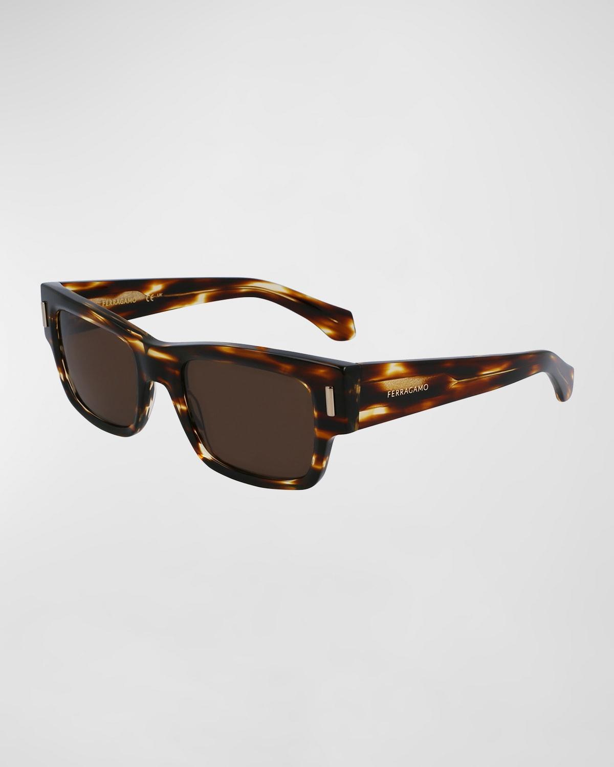 Mens Classic Logo Rectangle Acetate Sunglasses Product Image