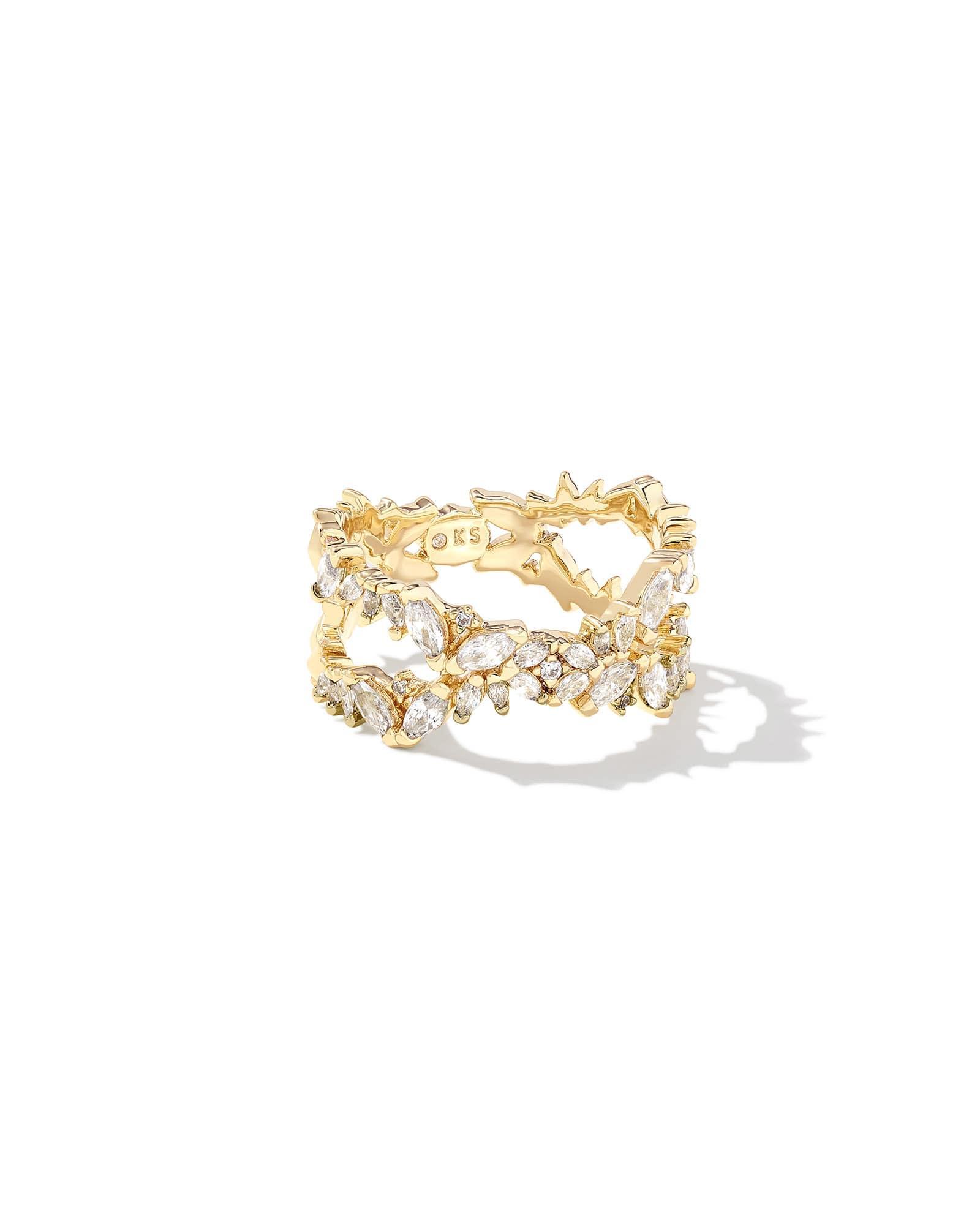 Rosalie Gold Tennis Bracelet in White Crystal Product Image