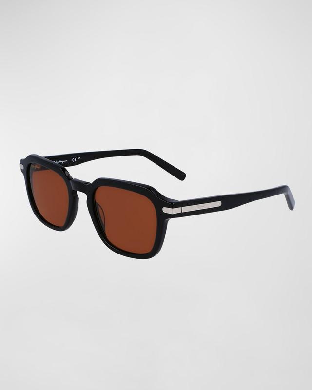 Mens Classic Logo Acetate Rectangle Sunglasses Product Image