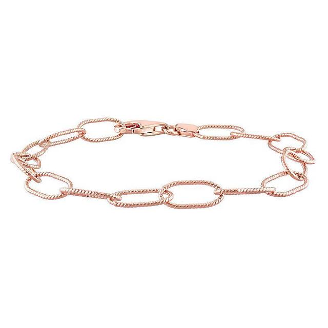 Stella Grace Sterling Silver 6.5 mm Twisted Rolo Chain Bracelet, Womens Pink Product Image