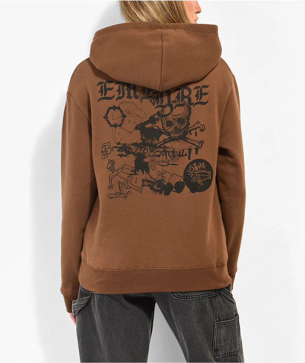 Empyre Laroso Skull And Bones Brown Hoodie Product Image