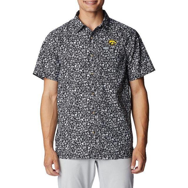 Mens Columbia Iowa Hawkeyes Super Slack Tide Omni-Shade Team Button-Up Shirt Product Image