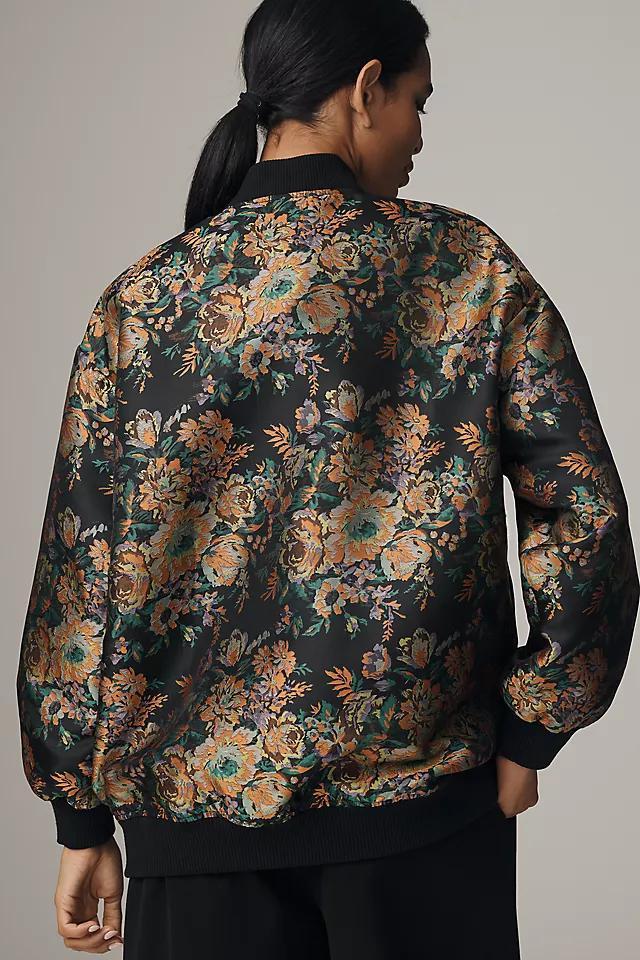 By Anthropologie Oversized Jacquard Bomber Jacket Product Image