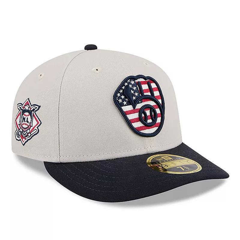 Mens New Era Khaki/Black Milwaukee Brewers 2024 Fourth of July Low Profile 59FIFTY Fitted Hat Product Image