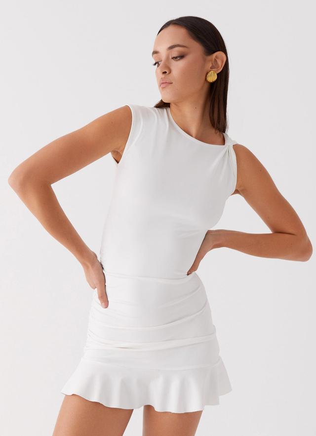 Katy Frill Mini Dress - Ivory Product Image