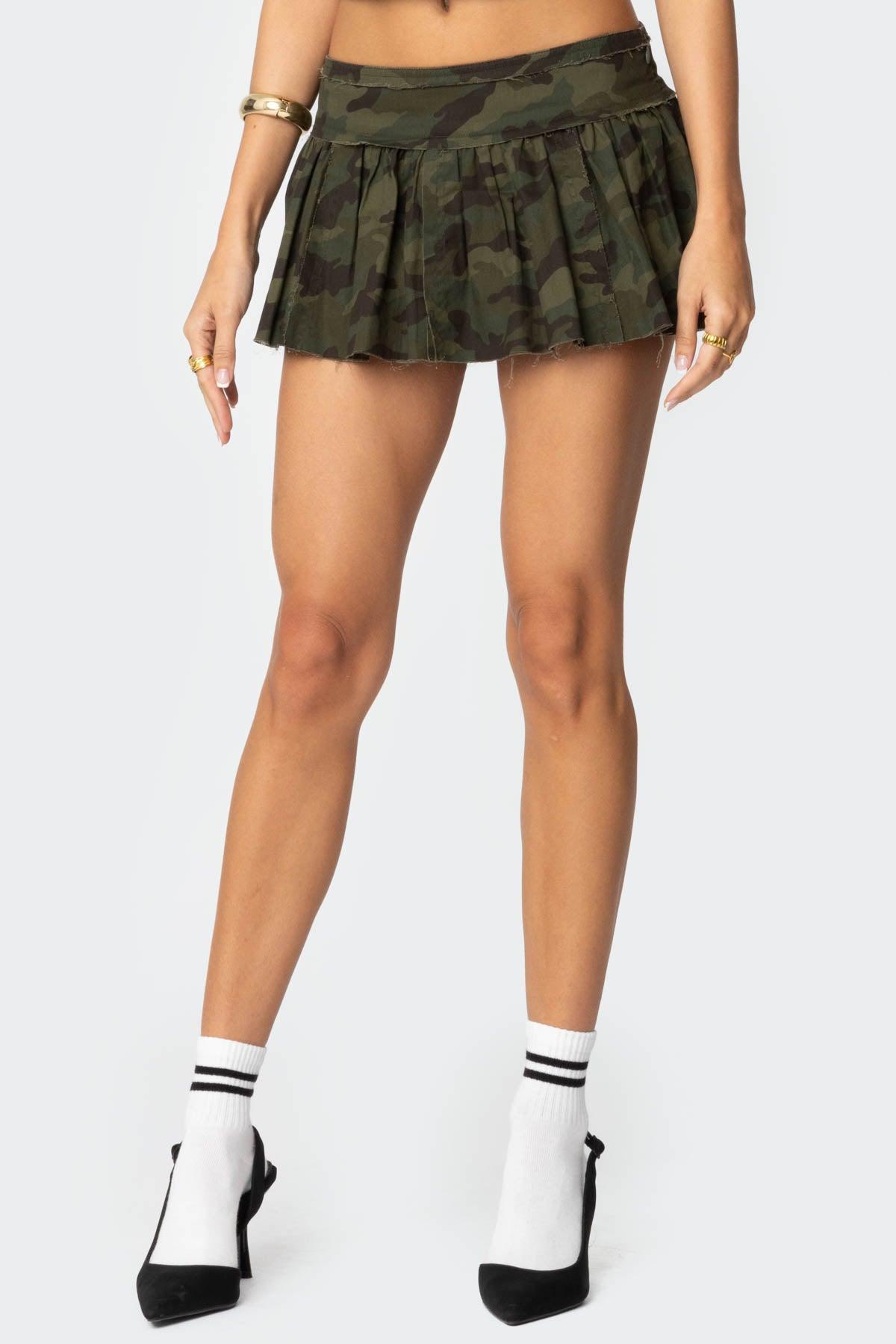 Camo Pleated Mini Skort Product Image