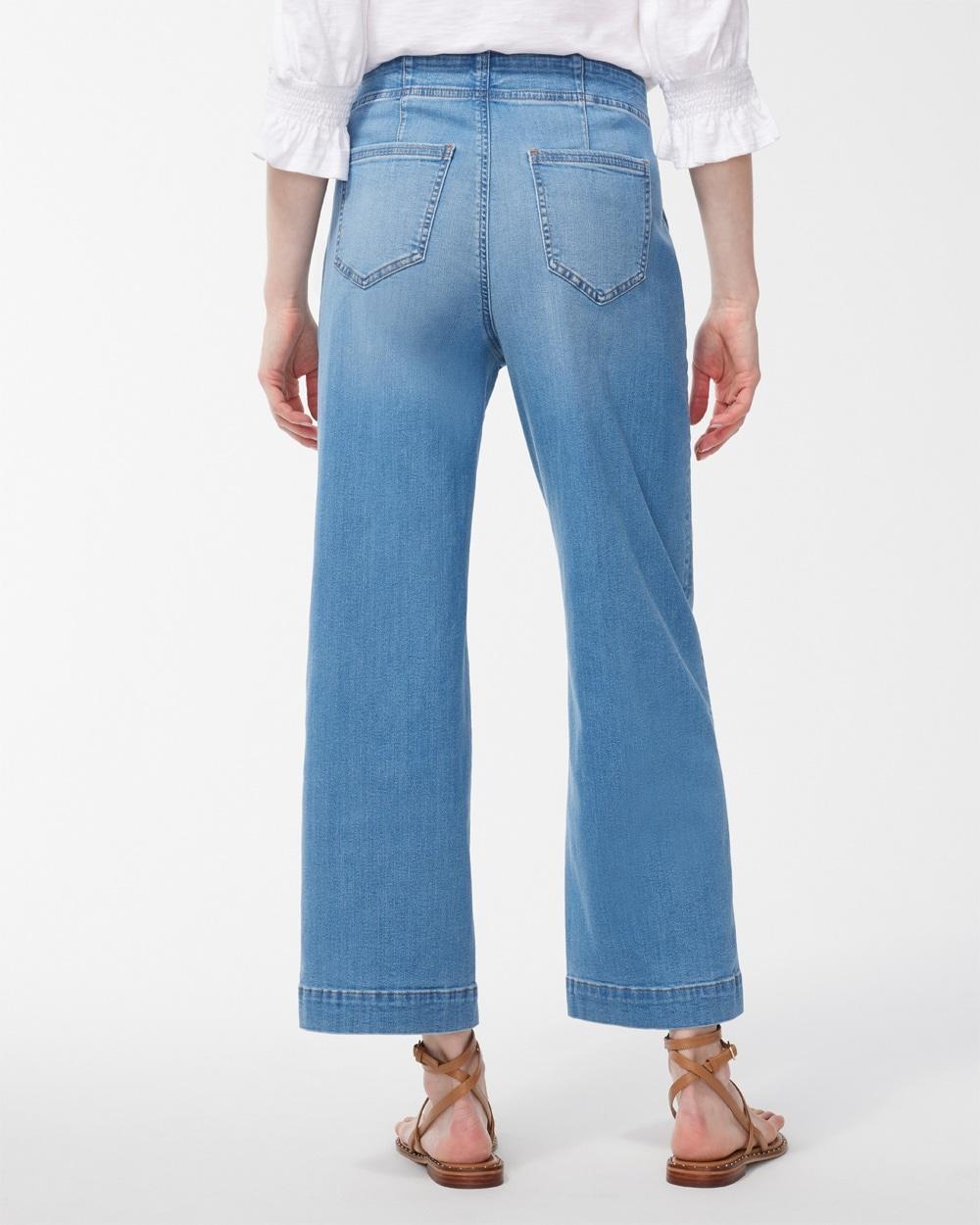 Pull-On Wide Leg Ankle Jeans Product Image